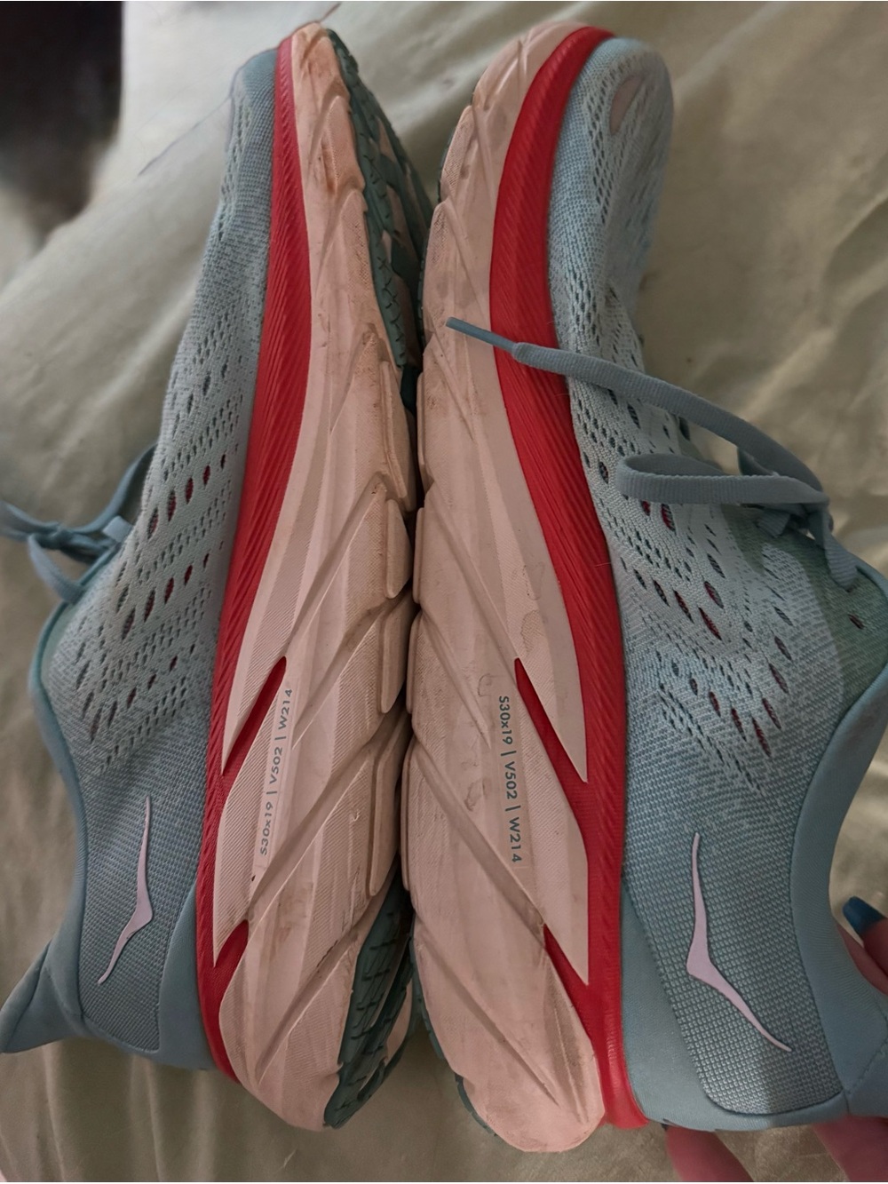 Hoka Women's Mint Green Mesh Running Sneakers - Picture 4 of 5